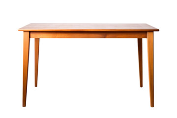 Simple rectangular wooden table with a smooth finish and tapered legs, perfect for a home office or workspace.
