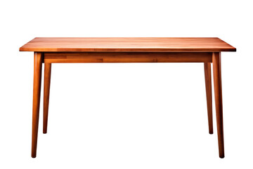 Fototapeta premium Simple rectangular wooden table with a smooth finish and tapered legs, perfect for a home office or workspace.