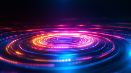 Fototapeta premium Abstract Glowing Circles Background with Neon Lights