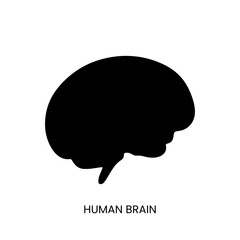 Human Brain Silhouette icon. Black brain vector illustration for your design element resources.