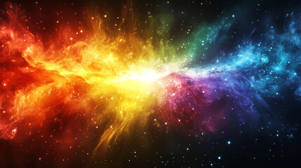 Fototapeta premium Vibrant Cosmic Nebula With Bright Colors And Stellar Energy