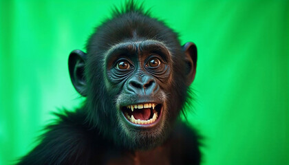 Obraz premium shocked funny gorilla close up meme face generative ai