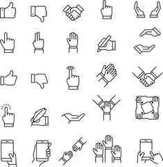 ビジネスの手に関するアイコンセット