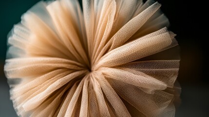 Elegant Beige Tulle Fabric Texture  Soft Sheer Mesh Background
