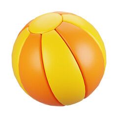 3d rendering summer season icon concept. 3d render beach ball icon
