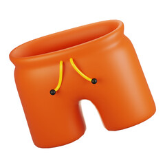 3d rendering summer season icon concept. 3d render shorts icon