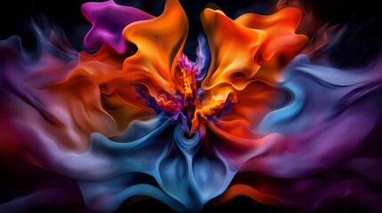 Obraz premium Abstract Colorful Fluid Art: A Symphony of Hues