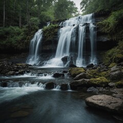 Fototapeta premium How does the sound of a waterfall soothe a troubled mind?