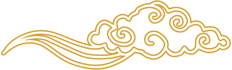 Chinese New Year cloud outline
