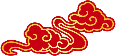 Oriental Red and Gold Cloud