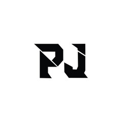 PJ monogram logo design letter text name symbol monochrome logotype alphabet character simple logo