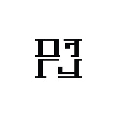 PJ monogram logo design letter text name symbol monochrome logotype alphabet character simple logo