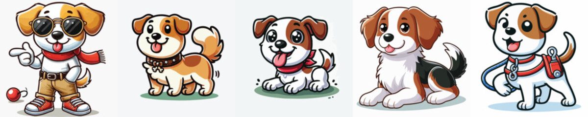 collection of cute and adorable dog vectors
