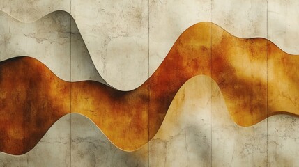 Abstract Beige and Brown Wave Pattern Design