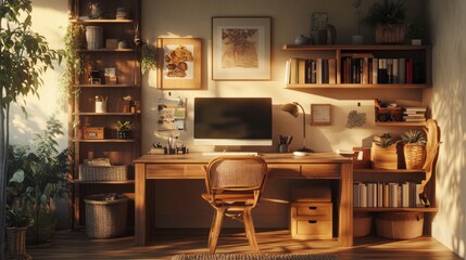 Modern Office Setup with Bright Natural Light