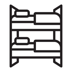 bunk bed line icon