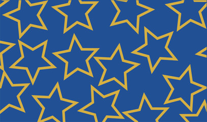 Star seamless texture background with Blue background