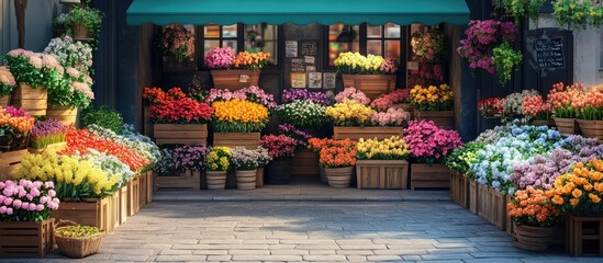 Vibrant Flowers Bloom at Charming Parisian Flower Shop