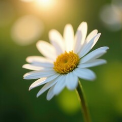 Delicate daisy petals absorb sunlight and water, spring, sunlight