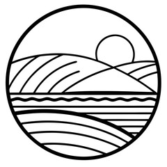 Sunset Horizon Vector Illustration