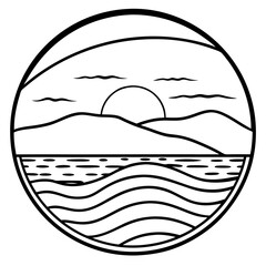 Sunset Horizon Vector Illustration