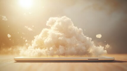 Soft Light Storage Solutions on Tablet with Natural Elements