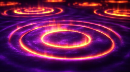 Vibrant Abstract Background with Glowing Orange and Purple Circles