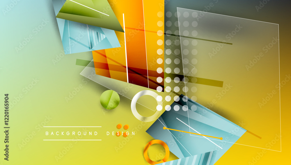 Poster Creative triangles and circles composition