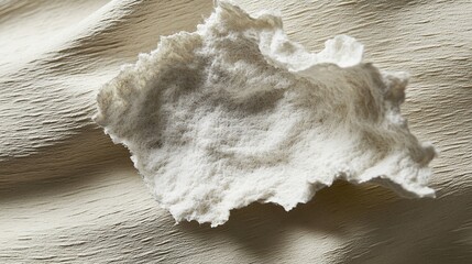 Gray torn kraft paper with natural fibers, matte finish, minimalist handcrafted details 