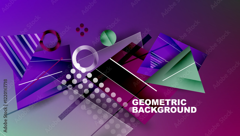 Aufkleber Creative triangles and circles composition
