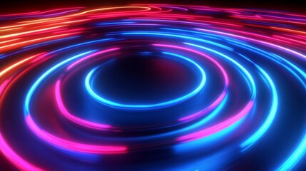 Vibrant Neon Circles Abstract Background Design