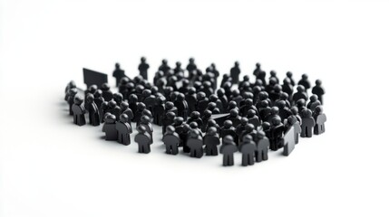 A bold 3D magnet with arrows pointing toward a cluster of human-shaped figures, isolated on white