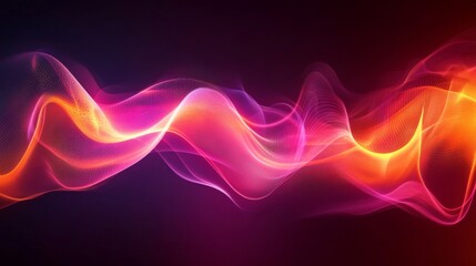 Abstract Wave of Glowing Particles and Light Energy