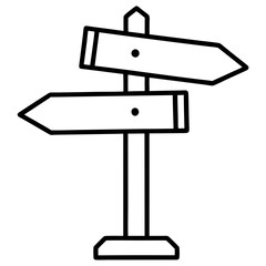 Vector Line Art of Classic Signposts