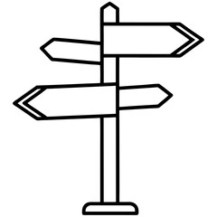 Vector Line Art of Classic Signposts