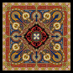 Women's handkerchief style. Line graph Bandanna shawl fabric print, silk neck scarf.