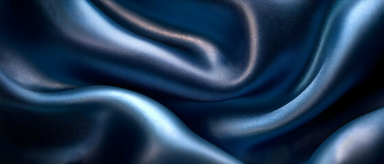 Obraz premium Blue silk drapes, studio shot, dark background, textile design