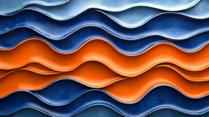 Abstract Blue and Orange Wavy Background Texture