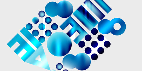 Simple shapes - circles, triangles, rectangles abstract background. Vector Illustration For Wallpaper, Banner, Background, Card, Book Illustration, landing page