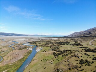 ニュージーランドの世界遺産「マウント・クック山」の空撮