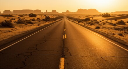 Desert Highway Sunset Scenic Route Landscape Photography