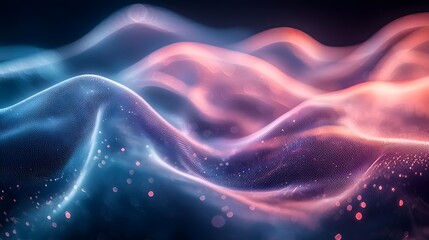 Obraz premium Abstract Pink Blue Wave Digital Data Network Technology Background