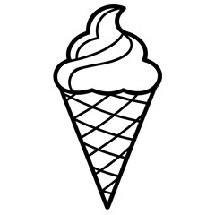 Abstract Ice Cream Cone Line Design
