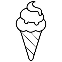 Abstract Ice Cream Cone Line Design