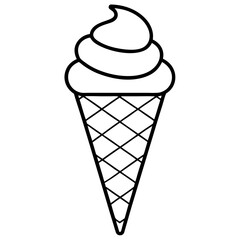 Abstract Ice Cream Cone Line Design