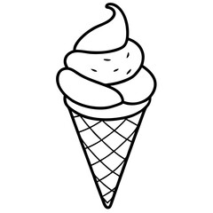 Abstract Ice Cream Cone Line Design