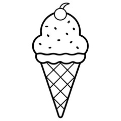 Abstract Ice Cream Cone Line Design
