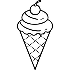 Abstract Ice Cream Cone Line Design
