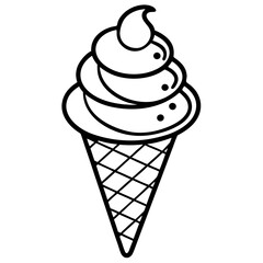 Abstract Ice Cream Cone Line Design