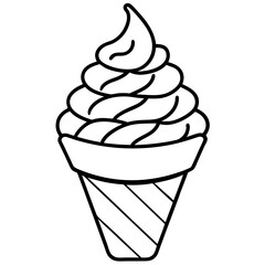 Abstract Ice Cream Cone Line Design